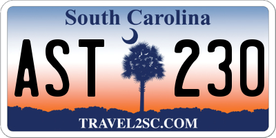 SC license plate AST230