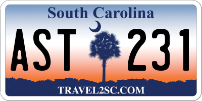 SC license plate AST231