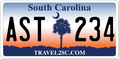 SC license plate AST234
