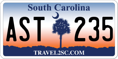 SC license plate AST235