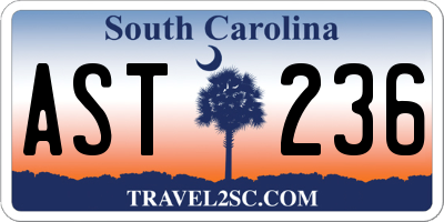 SC license plate AST236