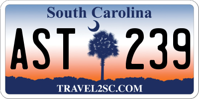 SC license plate AST239