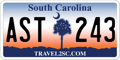 SC license plate AST243