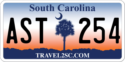 SC license plate AST254