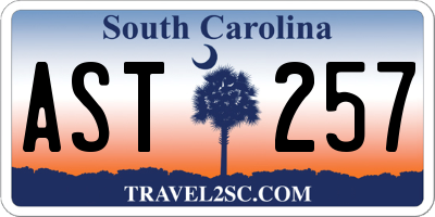 SC license plate AST257