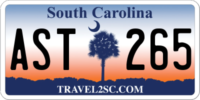SC license plate AST265