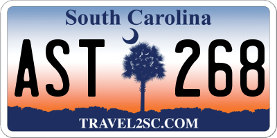 SC license plate AST268