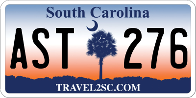 SC license plate AST276