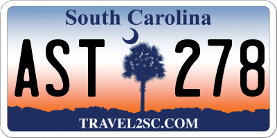 SC license plate AST278