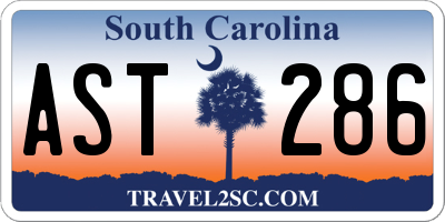 SC license plate AST286