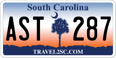 SC license plate AST287