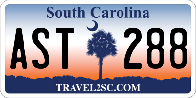 SC license plate AST288