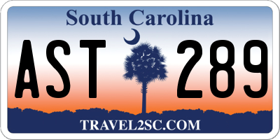 SC license plate AST289