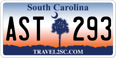 SC license plate AST293