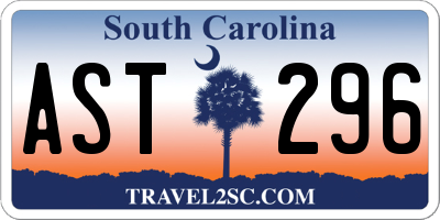SC license plate AST296