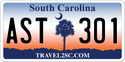 SC license plate AST301