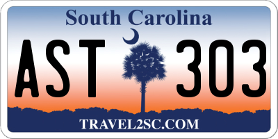 SC license plate AST303