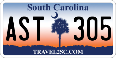 SC license plate AST305