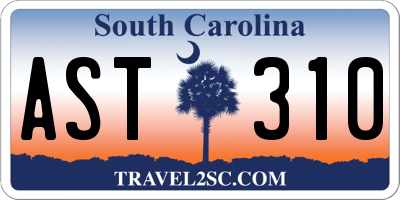 SC license plate AST310