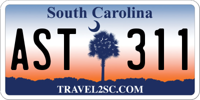 SC license plate AST311