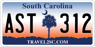 SC license plate AST312