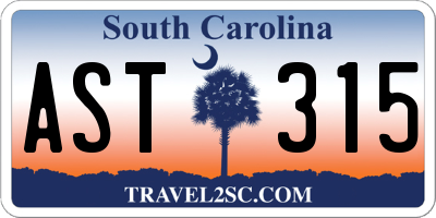 SC license plate AST315