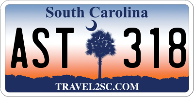 SC license plate AST318
