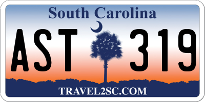 SC license plate AST319