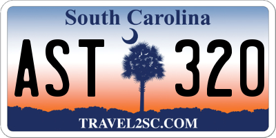 SC license plate AST320