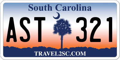 SC license plate AST321