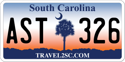 SC license plate AST326