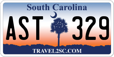 SC license plate AST329