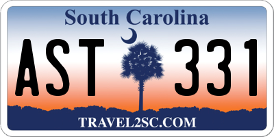 SC license plate AST331