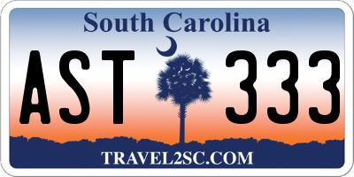 SC license plate AST333