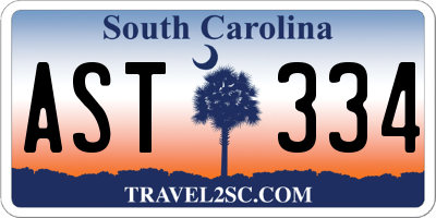 SC license plate AST334