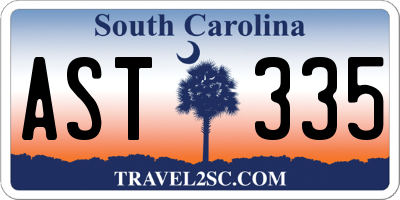 SC license plate AST335