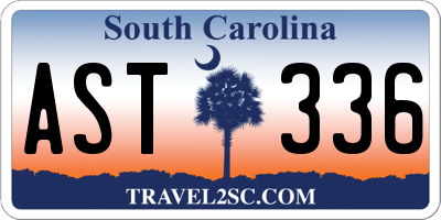 SC license plate AST336