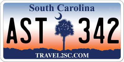 SC license plate AST342