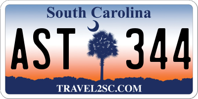 SC license plate AST344