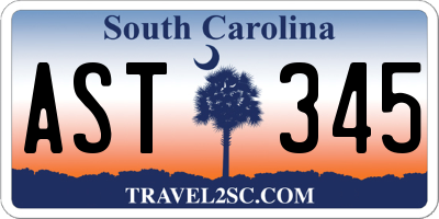 SC license plate AST345