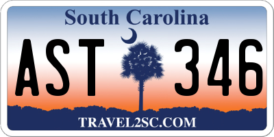 SC license plate AST346