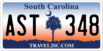 SC license plate AST348