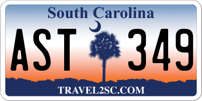 SC license plate AST349