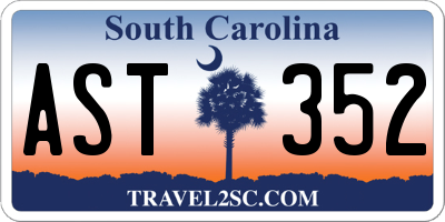 SC license plate AST352