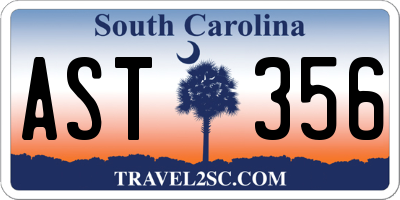 SC license plate AST356