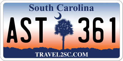 SC license plate AST361