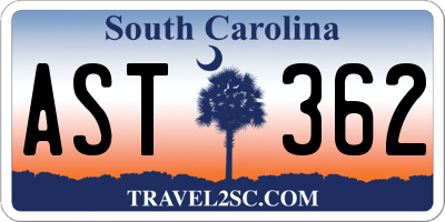 SC license plate AST362