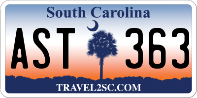 SC license plate AST363