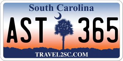 SC license plate AST365