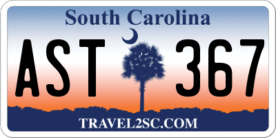 SC license plate AST367
